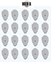 Load image into Gallery viewer, TENS / EMS Unit 20 Snap Tens Unit Electrode Pads Large Premium Tens Electrodes Reusable up to 25 times per Electrode Med X Tens