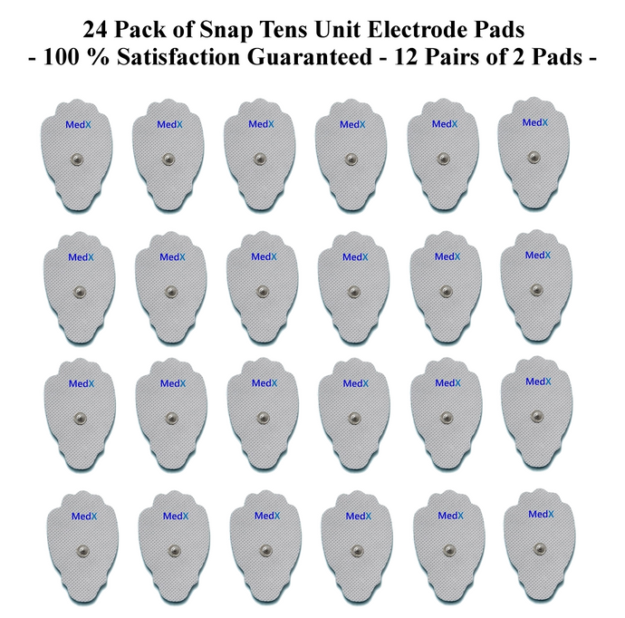 Tens Electrodes - 24 Pack of Snap Electrodes for Tens Unit / 3.5mm snap Electrode Pads 12 Pack of 2 Tens Unit Electrodes Reusable to up 20 Times per Pad - 100% No Risk Money Back Guarantee
